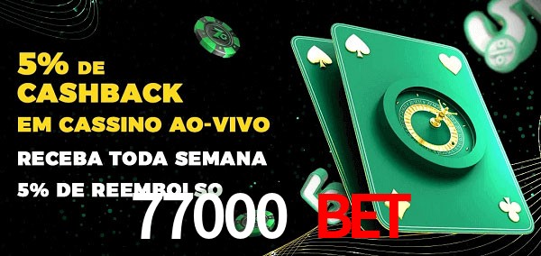 Promoções do cassino ao Vivo 77000 bet